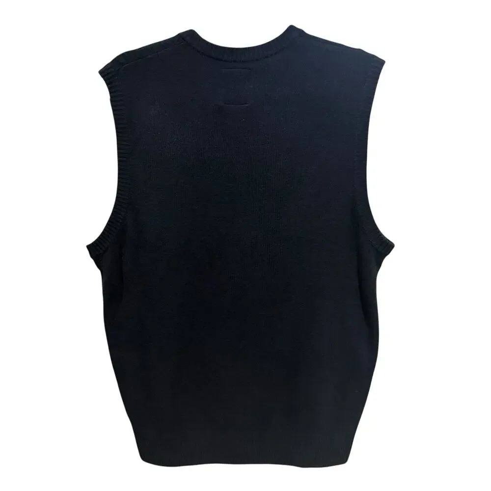 Beverly Hills Polo Club Navy Cable Knit Classic Sweater Vest Men’s Size Medium